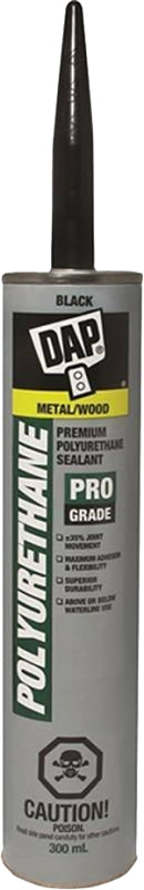 DAP 74814 Polyurethane Adhesive Sealant, Black, 300 mL Cartridge