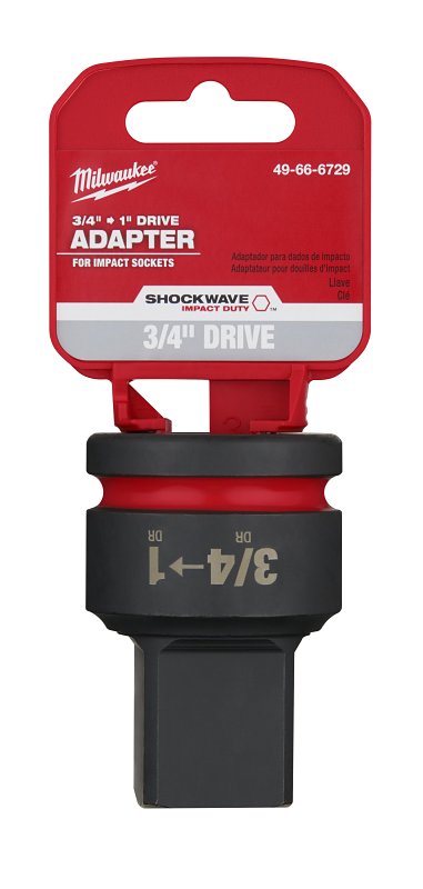 Milwaukee SHOCKWAVE Impact Duty 49-66-6729 Impact Adapter, 3/4 in Drive, Square Drive, 1 in Output Drive, 2.48 in L