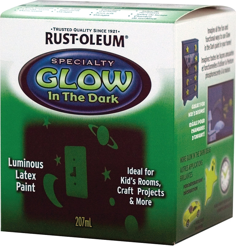 Rust-Oleum 223237 Glow in the Dark Paint, Flat, Clear, 207 mL, Box