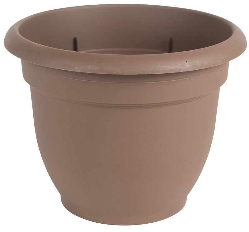 Bloem 20-56316CH Planter, 16 in Dia, 13-3/4 in H, 17-3/4 in W, Round, Plastic, Chocolate