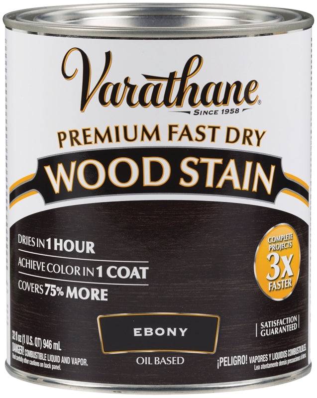 Varathane 269395 Wood Stain, Ebony, Liquid, 1 qt, Can