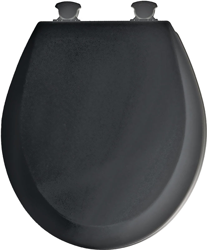 Mayfair 41EC 047/46EC Toilet Seat, Round, Molded Wood, Black, Twist Hinge