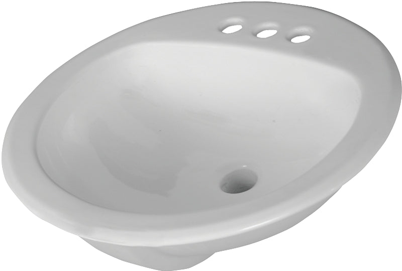 American Standard Rondalyn Series 0491019.020 Countertop Sink, Round Basin, 3-Deck Hole, 19-1/8 in OAW, 7.79 in OAH