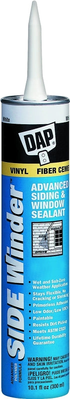 DAP 00807 Siding and Window Sealant, Light Gray, 24 hr Curing, -35 to 140 deg F, 10.1 oz Cartridge