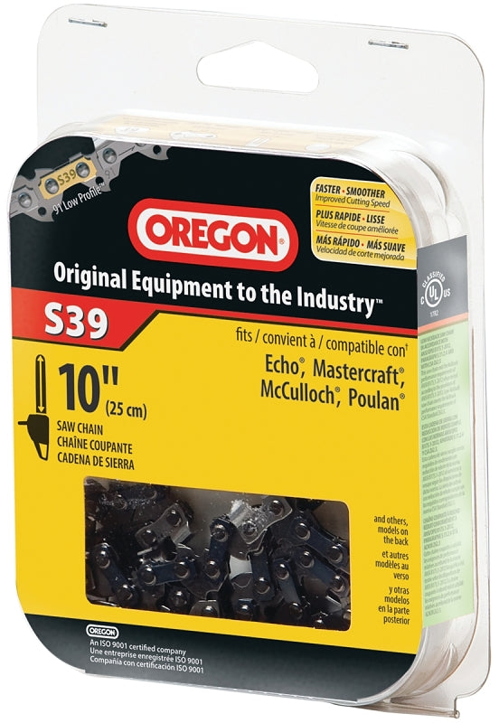 Oregon Xtraguard S39 Chainsaw Chain, 10 in L Bar, 0.05 Gauge, 3/8 in TPI/Pitch, 39-Link