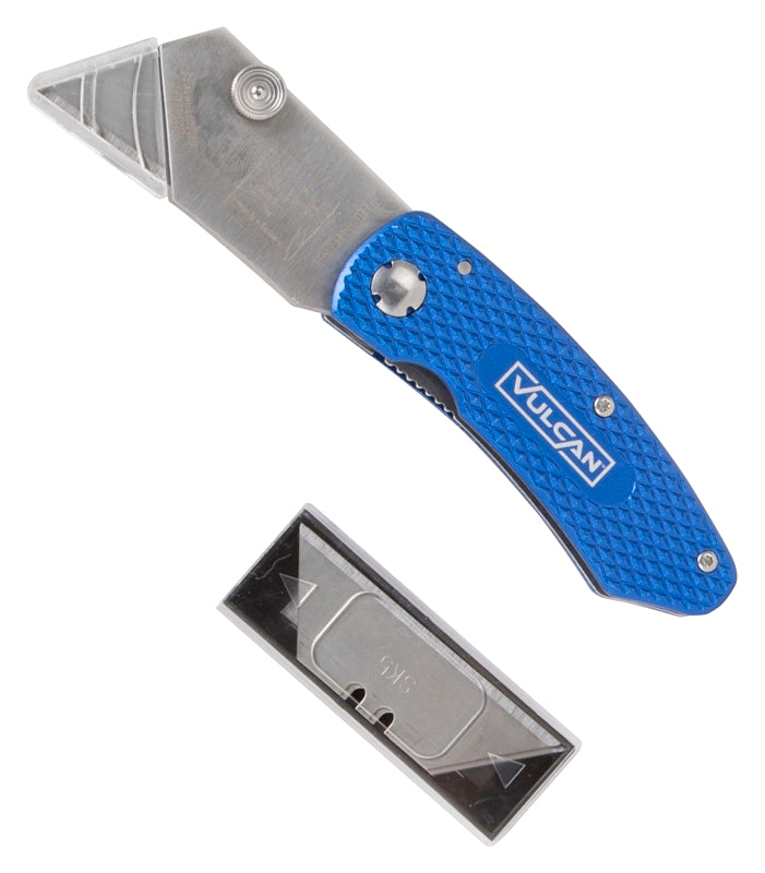 Vulcan NC149-2 Folding Knife, 2-3/8 in L Blade, 3/4 in W Blade, Steel Blade, 6-Blade, Black/Blue/Red/Silver Handle