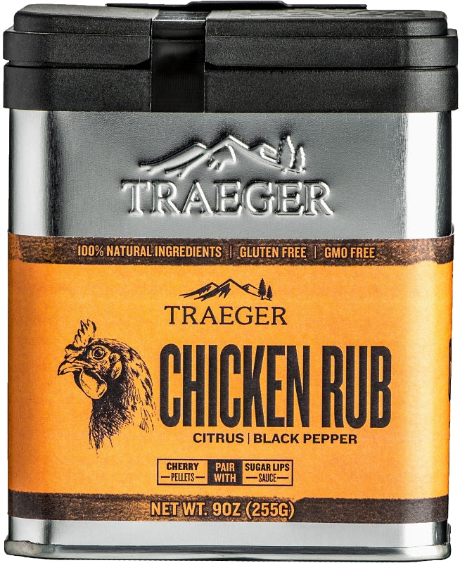 Traeger SPC170 Chicken Rub, Black Pepper, Citrus Flavor, 9 oz Tin