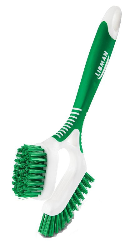 Libman 1353 Dual-Sided Tile and Grout Brush, 1 in L Trim, Polyester, Green, Green