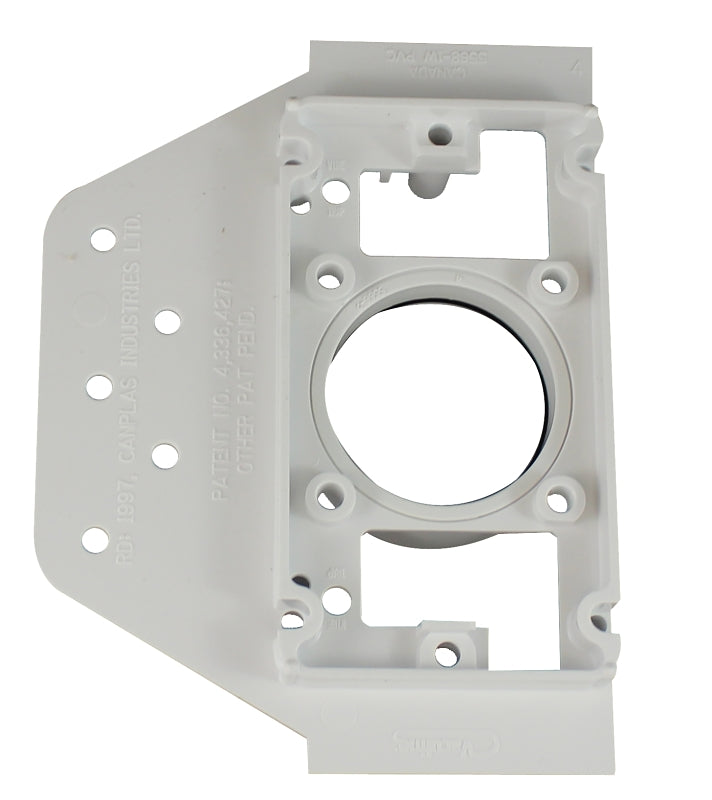 IPEX 201013 Inlet Mounting Plate, PVC, White, For: Central Vacuum System