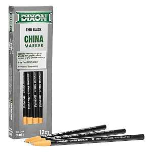 Dixon Ticonderoga 00081 China Marker, Black, 7 in L