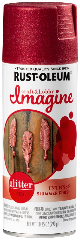 Rust-Oleum Imagine 345705 Craft Spray Paint, Glitter, Red, 10.25 oz, Can