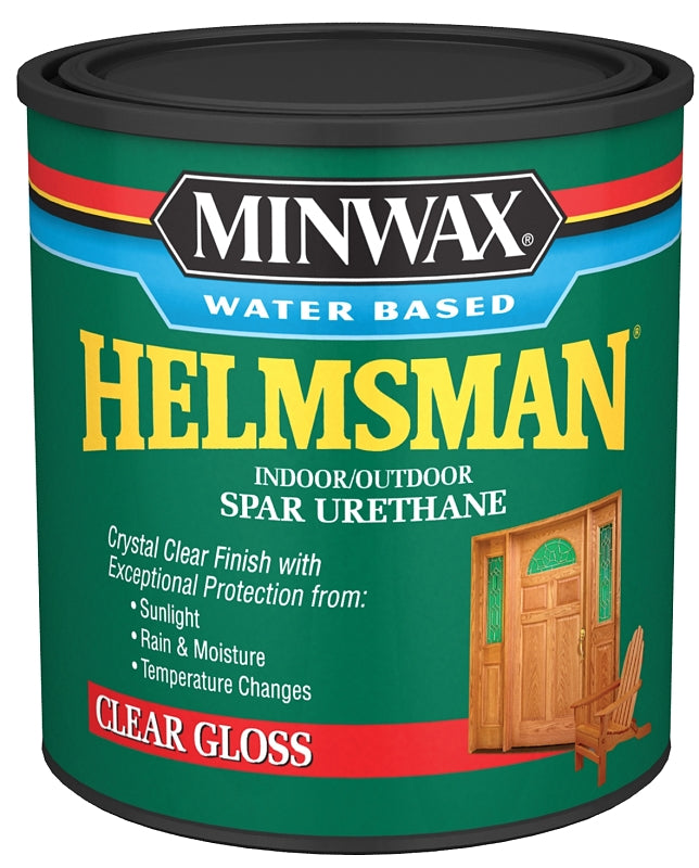 Minwax Helmsman 630500444 Spar Varnish, Gloss, Crystal Clear, Liquid, 1 qt, Can