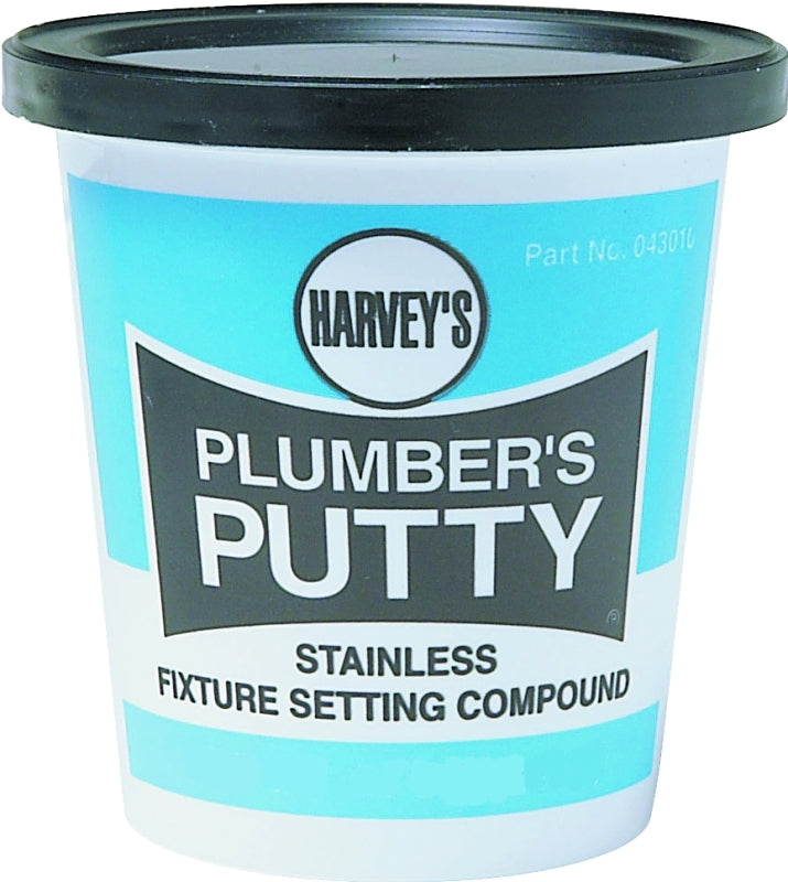 Harvey 43010 Plumbers Putty, Solid, Off-White, 14 oz Can