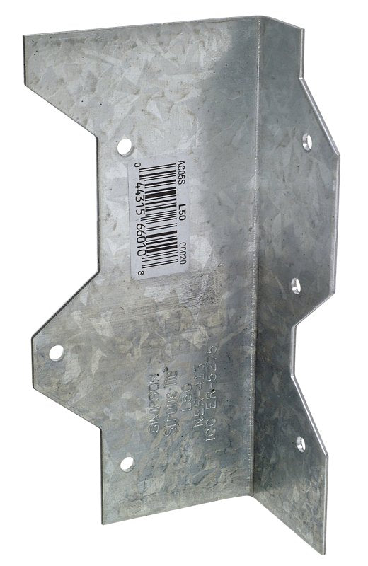 Simpson Strong-Tie L L50 Reinforcing Angle, 5 in H, Steel, Galvanized/Zinc