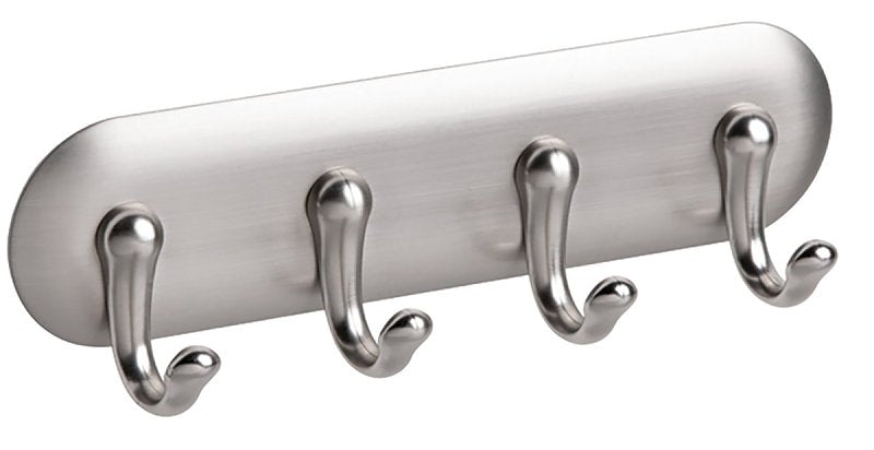 iDESIGN 54470 Key Rack, 4-Key Hook, Stainless Steel, Silver, Brushed, 7 in L