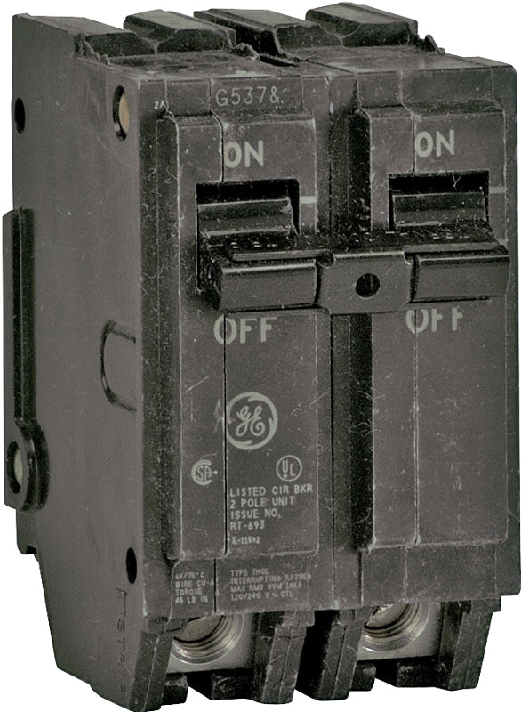 GE THQL2160 Feeder Circuit Breaker, Type THQL, 60 A, 2-Pole, 120/240 V, Non-Interchangeable Trip, Plug