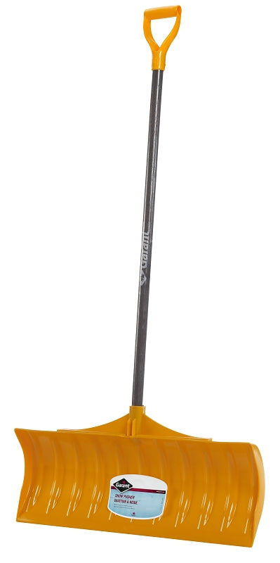 Garant 80607 Snow Pusher, 30 in W Blade, Poly Blade, Stained Ash Handle, D-Grip Handle, 47 in L Handle