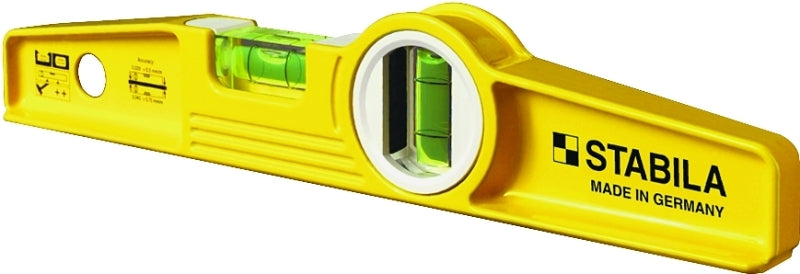 Stabila 25100 Torpedo Level, 10 in L, 2-Vial, Magnetic, Aluminum