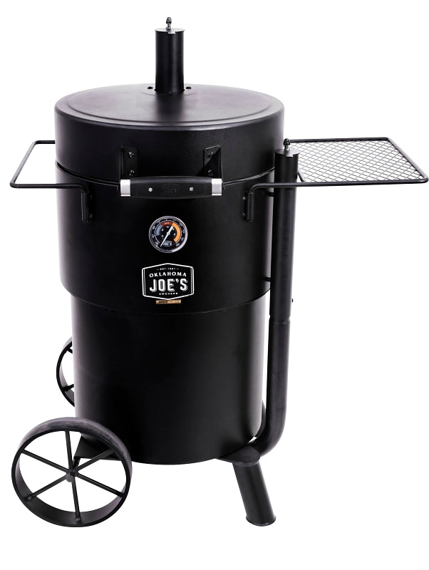 Char-Broil 19202089 Drum Smoker, Porcelain-Coated Steel Cooking Surface, Charcoal, Steel, Black