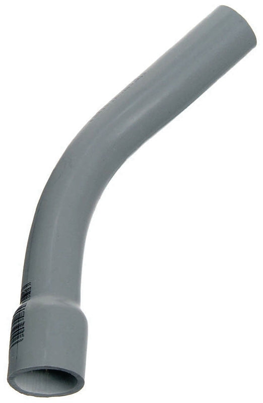 Carlon UA7AFB-CTN Conduit Elbow, 45 deg Angle, 1 in Bell End, PVC, Gray