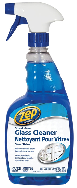 Zep CA112032 Glass Cleaner, 32 oz, Liquid, Pleasant, Dark Blue