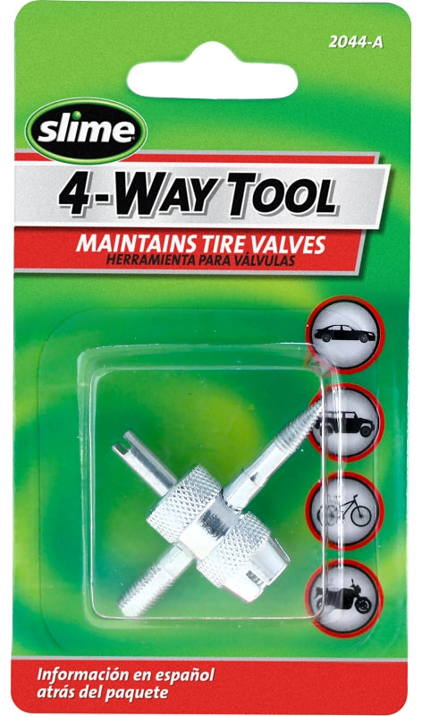 Slime 2044-A Tire Valve Tool, 4 -Port/Way, Steel