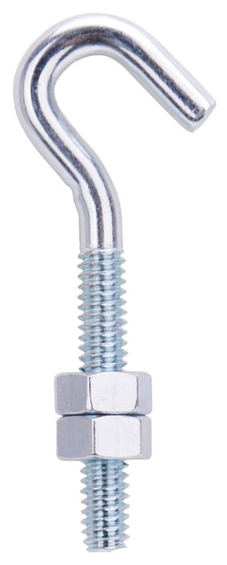 ProSource LR324 Hook Bolt, 6.2 in Thread, 1.5 in L Thread, 2-5/8 in L, Steel, Zinc