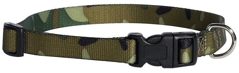 Casual Canine ZA6741 06 43 Dog Collar, D-Ring Link, 6 to 10 in L Collar, 3/8 in W Collar, Nylon, Green Camo