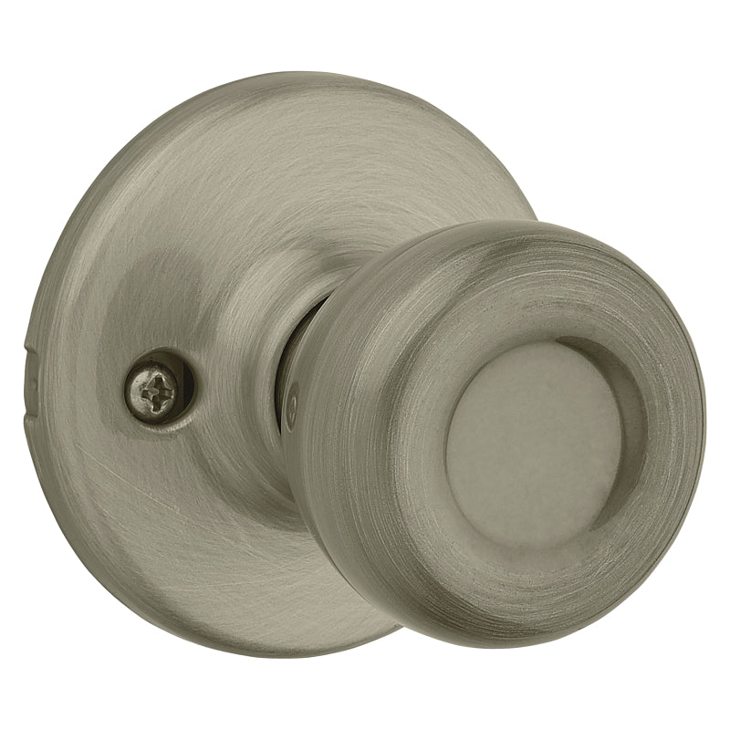 Kwikset 488T 5V1 Pull Only Door Knob, 1-7/8 in Dia Knob, Zinc, Antique Brass