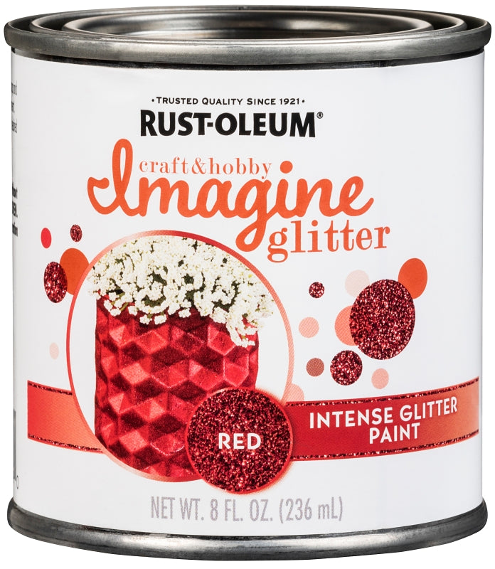 Rust-Oleum Imagine Craft & Hobby 350119 Intense Paint, Glitter Red, 8 oz, Can