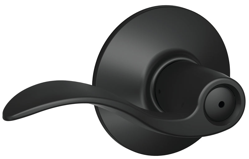 Schlage F Series F40ACC622 Privacy Lever, Mechanical Lock, Matte Black, Metal, Residential, 2 Grade