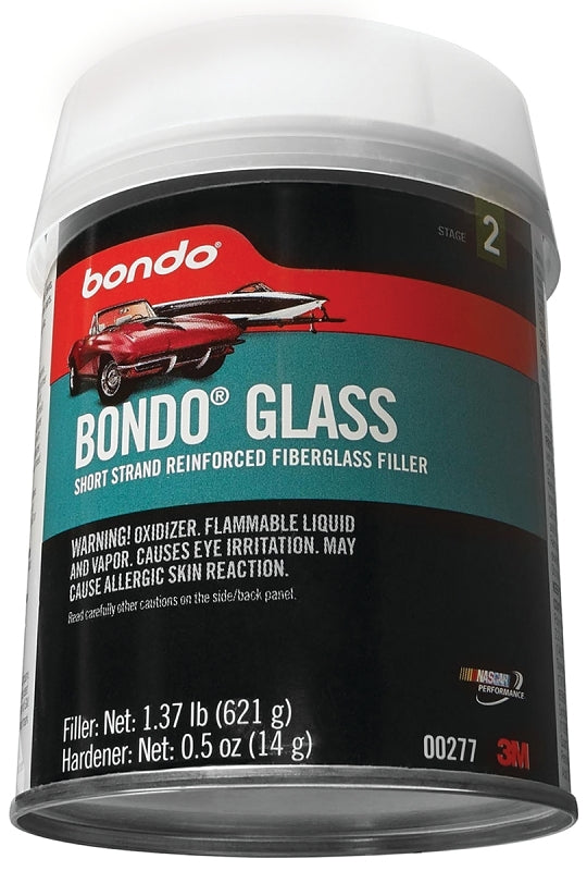 Bondo 00277 Glass Reinforced Filler, 1.37 lb Can, Paste, Pungent Organic