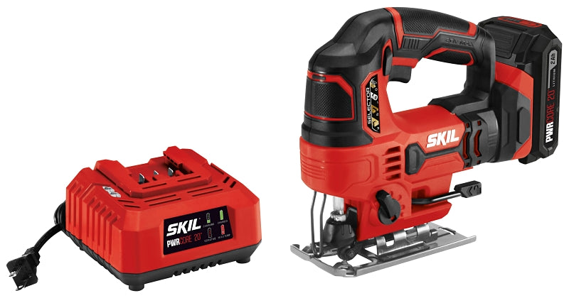 SKIL JS820302 Orbital Jig Saw, Battery Included, 20 V, 2 Ah, 7/8 in L Stroke