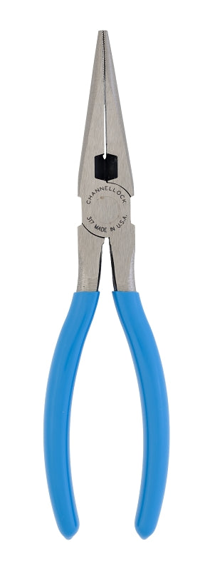 CHANNELLOCK 317 Nose Plier, 8 in OAL, 2-1/4 in Jaw Opening, Blue Handle, Ergonomic Handle, 7/8 in W Jaw, 2.36 in L Jaw