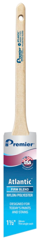 Premier Atlantic 17321 Paint Brush, 1-1/2 in W, 2-3/16 in L Bristle, Nylon/Polyester Bristle