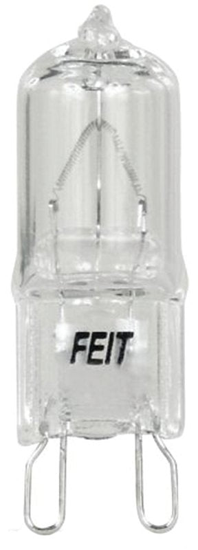 Feit Electric BPQ40/G9 Halogen Bulb, 40 W, G9 Lamp Base, JCD T4 Lamp, 3000 K Color Temp, 2000 hr Average Life