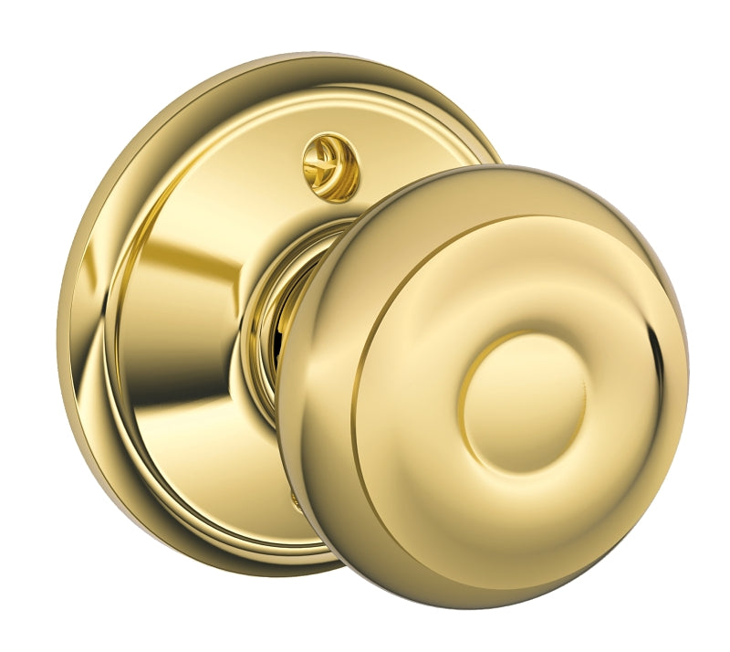 Schlage Classic Series F170VGEO605 Dummy Knob, Knob Handle, Round Design, Bright Brass, Residential, Metal