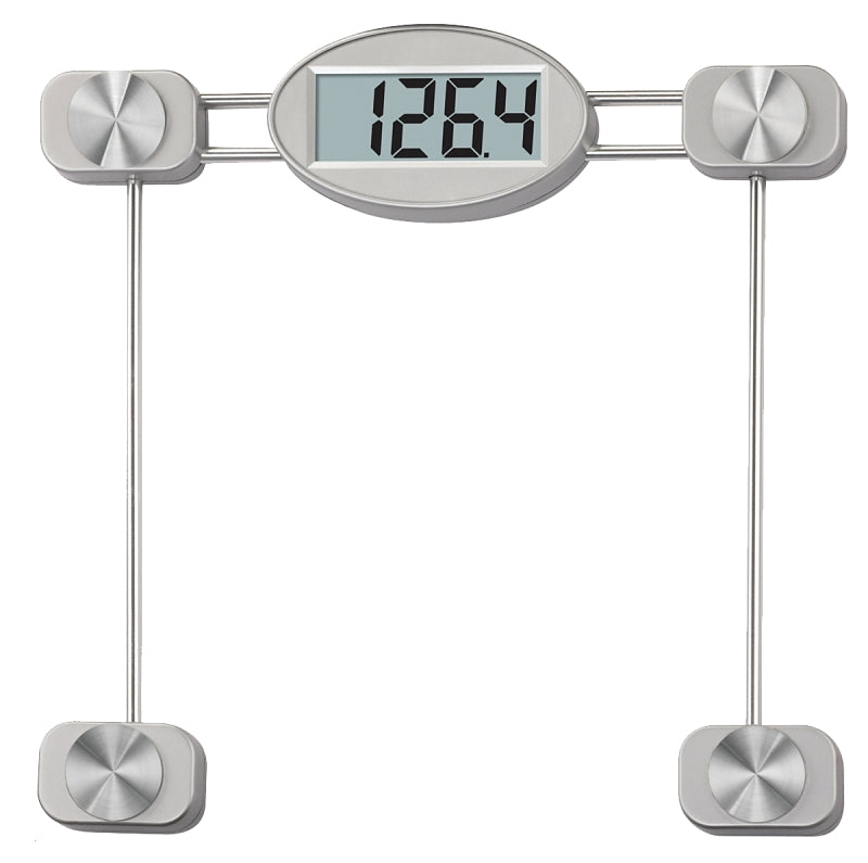 Taylor 75274192 Bathroom Scale, 400 lb Capacity, LCD Display, Metal Housing Material, Clear, 13.38 in OAW, 13.41 in OAD