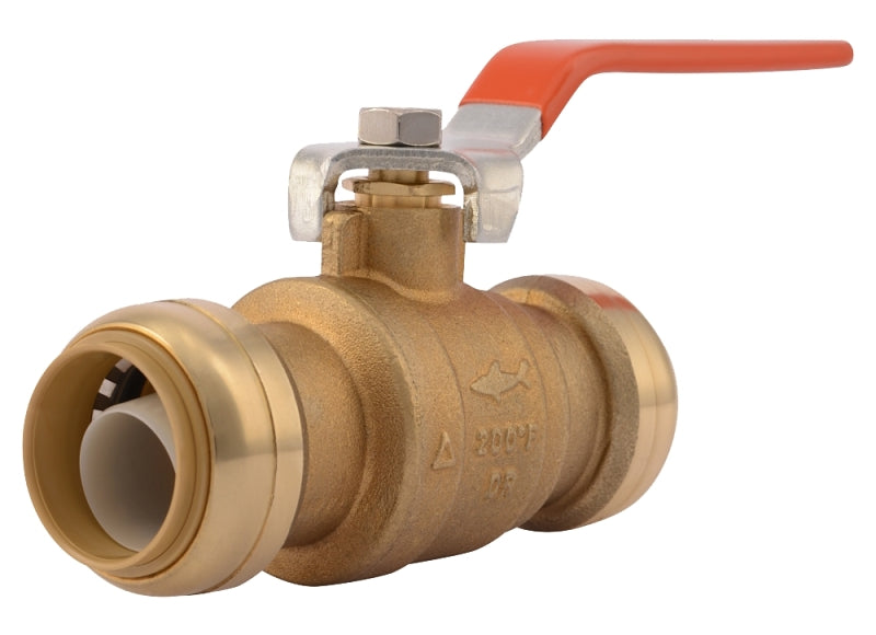 SharkBite 22223-0000LFA Ball Valve, 1 x 1 in Connection, Slip, 200 psi Pressure, Manual Actuator, Brass Body