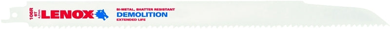 Lenox 20500106R Reciprocating Saw Blade, 1 in W, 12 in L, 6 TPI, Bi-Metal Cutting Edge