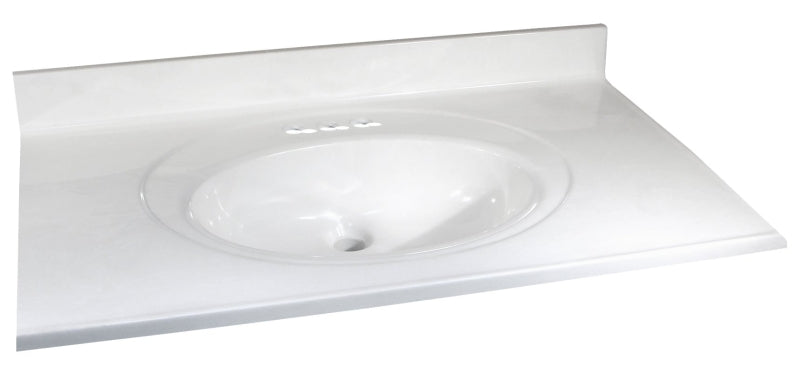 Foremost WW-2249 Vanity Top, 49 in OAL, 22 in OAW, Marble, White, Countertop Edge