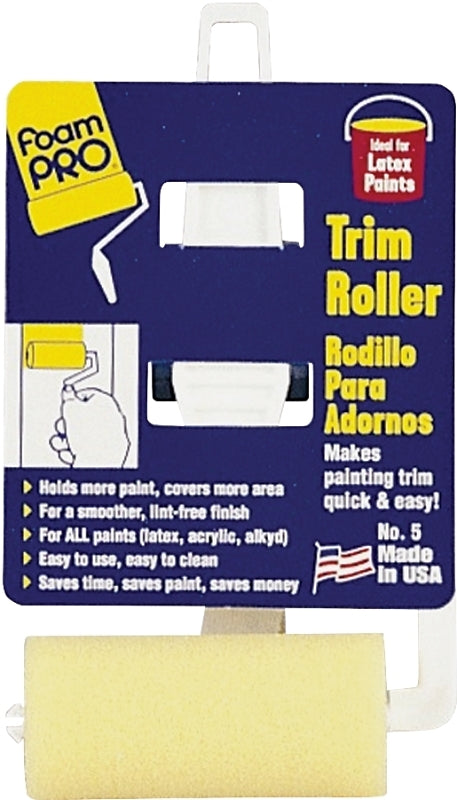 Foampro 5 Trim Roller, 3 in L, Foam Cover