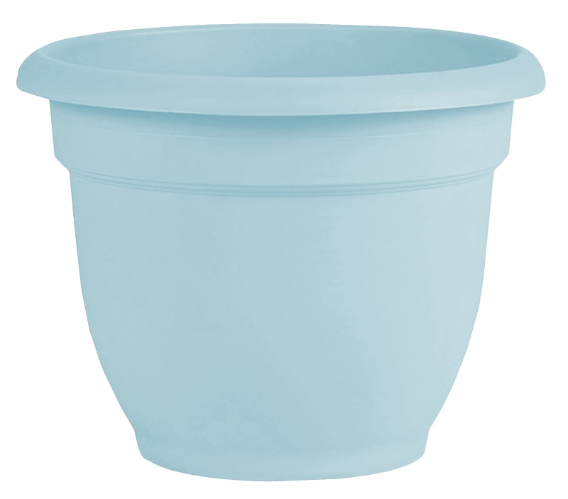 Bloem AP0637 Planter, 5.1 in H, 6-1/2 in W, 6-1/2 in D, Round, Plastic, Misty Blue