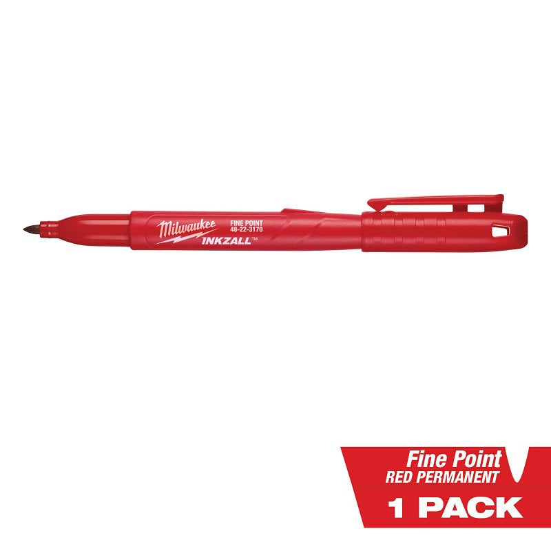 Milwaukee 48-22-3170 Marker, Red, 7.13 in L, Plastic Barrel, Red Barrel