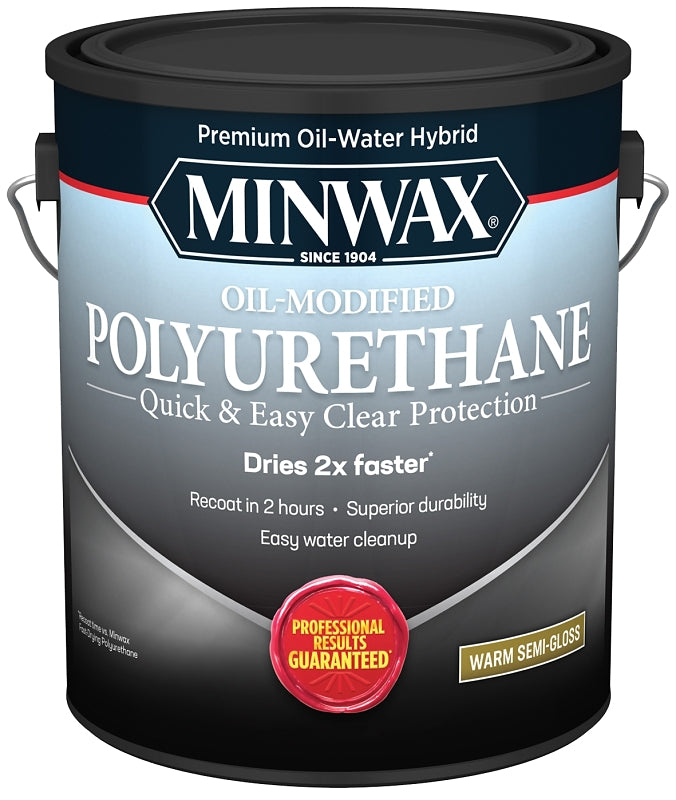 Minwax 710320000 Polyurethane, Semi-Gloss, Liquid, Clear, 1 gal, Can