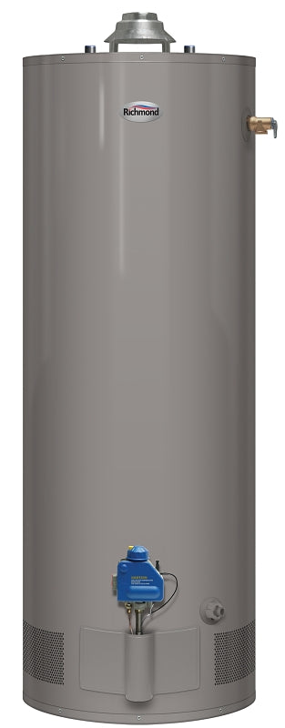 Richmond 9G40-38F3 Water Heater, Natural Gas, 40 gal Tank, 38000 Btu BTU, 0.58 Energy Efficiency, Dark Warm Gray