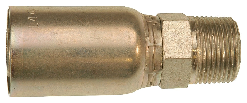 Gates MegaCrimp G25100-1212 Hose Coupling, 3/4-14, Crimp x NPTF, Straight Angle, Steel, Zinc