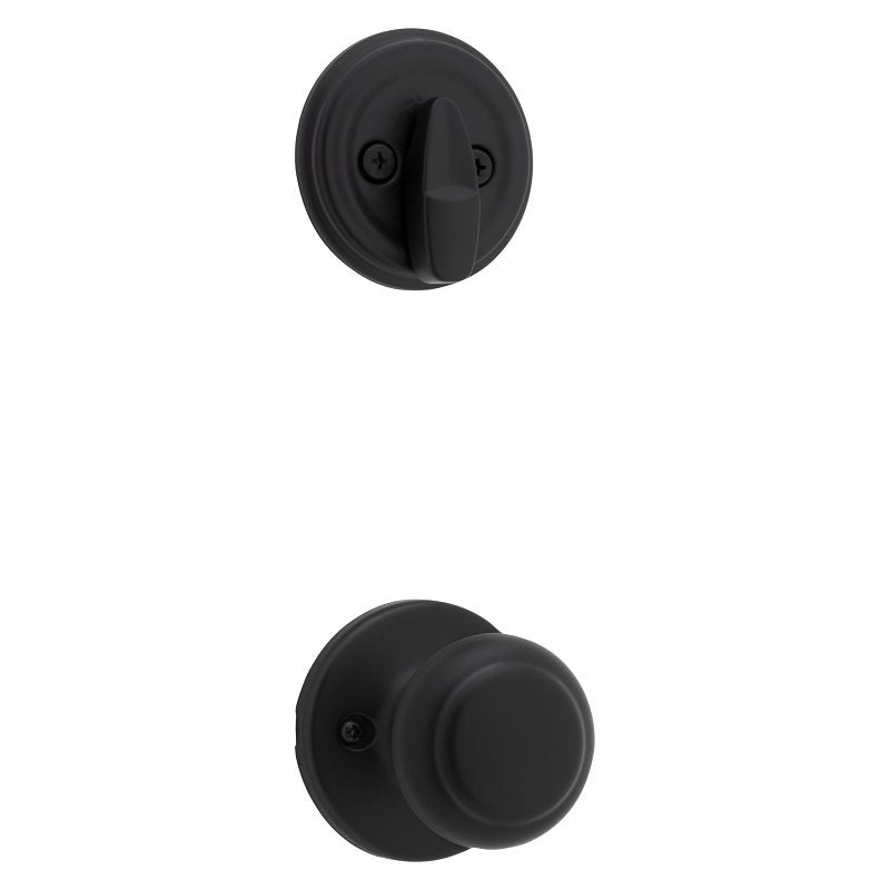 Kwikset 966CV 514 UNIV Handleset Interior Trim, 3 Grade, Keyed Key, Zinc, Matte Black, Knob Handle, Residential