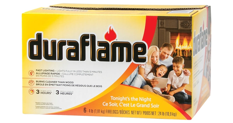 DURAFLAME 50604 Firelog, 4 lb,  3 hr Burn Time