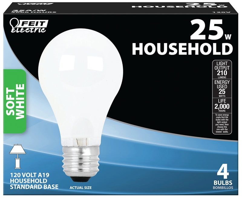 25A/W/4 SOFT WHT BULB 25W A19